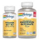 SOLARAY- vitamiini D3 K2 ja magnesiumglykinaatti - Luun terveysvyö - Kalsiumin imeytyminen, hermo, sydän ja immuuni tuki w/ 5000 IU D- vitamiini, 350 mg kelated magnesium, 60 vrk takuu, 60ct/ 120ct