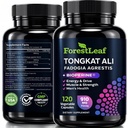 Tongkat Ali ja Fadogia Agrestis for Men Supplement w/BioPerine - Tonkat-Ali Max Strength 200:1 Extract - Long Jack Tongkat-ali for Men - Lihaksen kasvu, suorituskyky & energia - 120 jauhekapselit