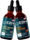 E2H: Lion's Mane for Mental Clarity & Immuniteetti, Liquid Turmeric for Joint Support .