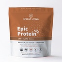 Sprout Living Epic Protein, Plant Based Protein & Superfoods Powder, Chocolate Maca Powder 20 Grams Organic Protein Powder, Vegan, Non Dairy, non-GMO, Gluteeniton, Matala sokeri (5 kiloa, 60 tarjoilua)