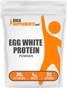 BulkSupplements.com Muna valkoinen proteiinijauhe - Muna valkoinen jauhe, laktoositon proteiini - makuamaton & Dairy Free, 30g per tarjoilu, 1kg (2,2 lbs) (Pakkaus 1)
