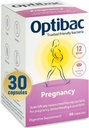 Optibac Probiootit Raskaus - 12 miljardia PMY & FOS Fibres, vegaaninen probiootti täydentää raskaana oleville ja imettäville naisille, 30 kapselia