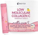 BOTO Low Collagen C - Korea Beauty Collagen Peptides Powder täydennysosa hyaluronihappo ja vitamiini ihon hiukset kynsien niveliä, sitruuna maku - 3 kuukautta - 90 pakkaus