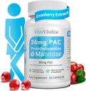 5 in 1 Karpalo täydentää naisille, 36 mg PAC 100% Liukoinen D-mannose Dandelion Herb Mulberry Uva Ursi Leaf luonnollinen virtsateiden terveystuki, karpalo pillerit UTI Ennaltaehkäisy 90 Caps