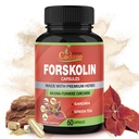 Forskolin-lisäkapselit, joissa kurkuma, Arjuna, Garcinia Cambogia, Vihreä tee - 60 kapselia