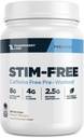 Läpinäkyvät laboratoriot Stim-free Pre-Workout - Kofeiiniton & Stim Free Pre Treout Powder luonnollisesti makeutettu miehille ja naisille Beta Alanine Powder, Citrullline Malate, & elevATP - 30 tarjoilua, persikka mango