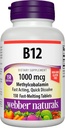 Webber Naturals B12 1000 mikrog, 150 mikrog, nopeasti liuottavat tabletit, vitamiini täydentää tukea energian aineenvaihdunta, immuuni ja sydän terveys, kasvisruokaa Formula, 150 päivän tarjonta