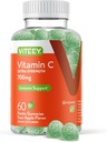 Viteey Pureskeltava C-vitamiini Gummies aikuisille - 700 mg Extra Strength Immunosupport Supplement - Vegaani, Gluteeniton - 60