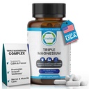 Triple Magnesium Supplement, 235 mg, dimagnesiummalaatti, sitruuna, lysinaatti kelaatti, 60 kapselia, tukee unta, lihasten rentoutumista, luun ja sydämen terveys, energia & hermojen toiminta, USA Made