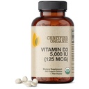 Futurebiootit D3-vitamiini 5 000 IU (125 MCG), USDA Certified Organic D-vitamiini Supplement, 360 tablettia