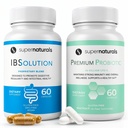IBSolution Gut Health Bundle - All Natural Gut Health Support & Premium Probiootit w/ 40 miljardia PMY tukea epäsäännöllinen Bowels, turvotus, ummetus, kaasu, vatsakipu - 2 pakkaus (120 Caps)