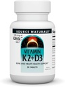 Lähde Naturals-vitamiini K2 + D3 Bone & Heart Health Complex - D3-, K2-vitamiini (MK-7) ja kalsium - 30 tablettia