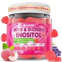 Inositol Gummies for Women + Chasteberry, Myo-Inositol & D-Chiro Inositol 2000mg + 50 mg Ihanteellinen 40:1 suhde Metaboloituun B12 & Folaattiin, koliiniin, magnesiumiin, D3-vitamiinin kokonaisterveyteen, pakkaus 2