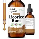 Wild & Organic Licorice Tincture - Ruoansulatuskanavan tuki - Pure Licorice Root Extract Drops - Glycyrrhiza Glabra - Vegaani, sokeri & alkoholiton täydennysosa - 2 fl oz
