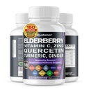 Elderberry Quercetin Mustikka Turmeric Tart Kirsikka inkivääri C-vitamiini D3 Sinkki Musta Pippuri -150 kapselit- valmistettu Yhdysvalloissa