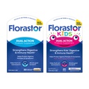 Florastor Family Probiootti Bundle - 30 ct. Probiootti Ruoansulatus + Immunoterveys & 20 ct Lapset Päivittäinen Probiootti - Makuttomia Powder Sticks - Boost Good Bacteria & Flush Out