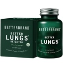 Betterbrand Better Lungs Health Pack - ParempiLungs & BetterLungs Detox Tea Bundle - Päivittäinen Resporatory Health Supplement - 15X Yrttiteepussit + 60 kapselia