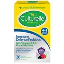 Culturelle Immuunipuolustus Päivittäinen Probiootti naisille ja miehille - 28 Count, Mixed Berry Chewables 4-in-1 Immuunituki. Probiootti C-vitamiini, D-vitamiini ja Sinkki Plus Elderberry