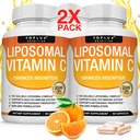 Liposomaalinen C 2100 mg korkea Imeytyminen Rasvaliukoinen VIT C - Immuunituki Kollageeni Booster Immuniteetti Puolustus & Tehokas antioksidantti, MCT öljy & Auringonkukkalesitiini, Aksorbiinihappo, Vegan ei-GMO