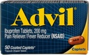 Advil Pain Reliever/Fever Reducer 200 mg päällystetyt tabletit 50 ea (pakkaus 6)