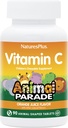 NaturesPlus Animal Parade C-vitamiinia Lasten purutabletti - Natural Orange Juice Flavor - 90 Animal-Shaped Tabletit, pakkaus 4 - Vegaani, kasvissyöjä, Gluteeniton - 180 Yhteensä tarjoiluja
