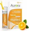 Aurora Nutrascience Micro-Pack Liposomal Vitamiini C, Immunosupport, 1000 mg per Serving, Vegan, Gluteeniton, ei-GMO, 10 Single Serve Packets, Oranssi