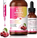 B12-vitamiini 5000 mikrog Liquid Drops Kaikki Natural Plant Superfood Terveet energia aivot Booster Neuron Tuki Hermosto Natural Energy Mood Muisti 60 ml Net Wt Cherry Flavor