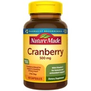 Nature Made Cranberry Supplement 500 mg kanssa C-vitamiinin immuuni- ja antioksidantti tukea, Karpalo Blend virtsateiden terveys, yksi per päivä, 60 kapselia