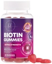 Hiusvitamiinit Gummy Biotin 5000 mikrog - hiusten kasvua tukea vitamiineja E & C ticker, vahvempi & kaunis hiukset - hiukset iho ja kynnet vitamiini naisille, ei-GMO, Gluteeniton - 60 Gummies