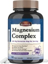 Chelated Magnesium Complex Supplement 960mg per Serving, 10 lomakkeet, Magnesium Glycinate, Sitraatti, Malaatti, Taurate & enemmän, tuki uni & energia, korkea imeytyminen, 90 vegan Caps