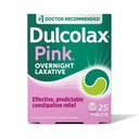 Dulcolax Vaaleanpunainen stimulanttilaksatiivinen tabletti, yön yli laksatiivi, ennustettavissa oleva ja tehokas ummetus lievittyy, lievittää harjoitusta ja turvotusta, bisacodyyli 5 mg, 25