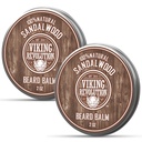 Viking Revolution Sandalwood Parta Balm - Parta Butter Argan Oil, Parta Softener miesten kanssa Jojoba Oil - Parta Moisturizer miesten kanssa Beeswax - Partavaha miesten (2oz, 2 Pack)