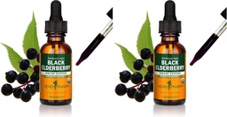 Herb Pharm Certified Organic Black Elderberry Liquid Extract immuunijärjestelmän tukea, Organic Cane alkoholi, 1 Oz (Pakkaus 2)