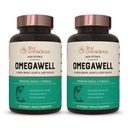 Live Conscious OmegaWell Fish Oil: Heart, Brain, and Joint Support 800 mg EPA 600 mg DHA - Entero-Coated, kestävästi lähdetty - Helppo niellä 120 kreivi (2-pakkaus)