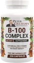Tasapainoinen B-vitamiini Complex 100 mg 250 kapselia, energia ja aineenvaihdunta tukea. Sisältää kaikki B-vitamiinit Peter Gillham elämä Essentials,