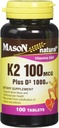 Mason luonnollinen K2-vitamiini 100 mikrog Plus D3 1000 IU tabletti 100 mikrogrammaa pulloa kohti 3 300 tablettia