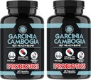 Vihaiset lisäravinteet Garcinia Cambogia probiootit, Gut Health Multivitamiini w. Vitamiinit A, C, D, E, K, B2, Sinkki, Selenium, Kupari, Kromi + kasviperäisten Blend kapselit (2- pullot, 120ct yhteensä)