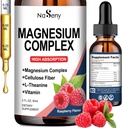 Magnesium Complex Supplement, 400 mg magnesiumia Glycinate, malaatti ja sitruuna-vitamiinin sekoitus naisille ja miehille, korkea imeytyminen - rentoutumista, hyvää unta ja hermojen terveyttä (60ML/vadelma)