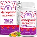 Vaihdevuodet lisäravinteet naisille, 120 miljardia PMY Menopause Probiootit naisille, Kaikki luonnolliset probiootit Hot Flass Menopause, Night Swats, Mieliala Swings, Gut ja Hormoni - 60 Herbal Kapselit