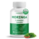 Moringa 12-in-1 täydentää Turmeric Cinnamon Quercetin Ashwagandha Ginger Boswellia Nettle Saffron Tart Cherry Valkosipuli - Valmistettu USA