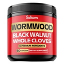Satomi 5 in 1 Wormwood Capsules Supplement - uutettu Black Walnut, Kokoneilikka, Turmeerinen ja berberiini HCl - Immunomy System & Digestion Health - 60 kapselia