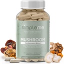 Simpleme Multi-Mushroom Supplement - Complex Brain, Immuunituki, Nootropics - Performance Blend Lions Mane, Turkey Tail, Reishi, Cordyceps, Chaga, Maitake, Shiitake, ja enemmän - 60 kapselia