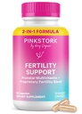 Vaaleanpunainen Stork Hedelmällisyys Lisäravinteet naisille 2-in-1 Conception Support kanssa Inositoli, Vitex & Vitamiineja Syklin Säännöllisyys, Hormonitasapaino & Lisääntymishyvinvointi 60 kapselia