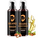 Parranpesu ja hoitoaine miehille - Pehmennä & Hydraa Argan & Jojoba Oil - Controls Dandruff & Itching for a Fresh, Smooth & Tangle-free parta - 2-pakkaus (4oz Each)