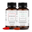 JSHealth-vitamiinit Bloating Bundle - Sisältää Detox + Debloat Liver Health Formula & Metabolia+ Natural Energy Support