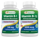 Paras luonnon B1-vitamiini tiamiinimononitraattina 100 mg & B12 6000 mikrog