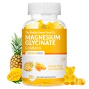 Magnesium Glycinate Gummies 1000 mg - 90 Ct ... Magnesium Kaliumlisät rentoutumista, stressin lievitystä varten, D-vitamiini, B6, CoQ10 rauhoittavaa mielialaa ja unitukea varten - Mango Ananas Gummies