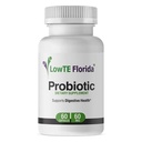 LowTE Florida® Probiotic Supplement - 60 kapselia, 60 mg, Probiootit digestiiviseen terveyteen ja immuunitukeen Lactobacillus Acidophilus, Lactobacillus Rhamnosus & Bifidobacterium Longum