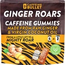 Ginger Roars - Kofeiini Ginger Chews - 12 kofeiini karkkeja Jokainen 33mg kofeiini herkullinen luonnollinen hunaja inkivääri maku & tulinen vihje. Plant Based Energy Shots, Vegan Healthy Snack aikuisille.