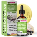 Collagen Mojo - Liquid Collagen for Women & Men, Collagen Peptides with Lion's Mane Mushroom, Elderberry & L-Theanine - Hiukset, iho, kynnet, Joint Support, Focus, High Imeytyminen - 100 000 mcg, 2 Oz